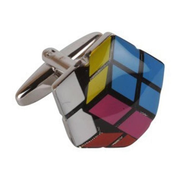 Big Bang Theory Rubik Cube Puzzle Geek Cufflinks - Picture 2 of 4